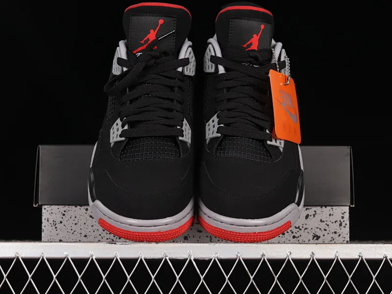 All categories Air Jordan Jordan series basketball shoes Air Jordan 4 LJR version Air Jordan 4 Retro "Bred" AJ4 Jordan 4 first year re-engraved new black and red 308497-060